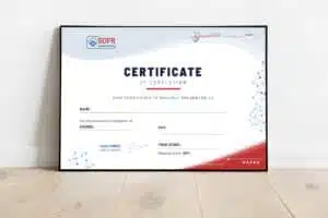 Certificat of completion for elearning GDPR